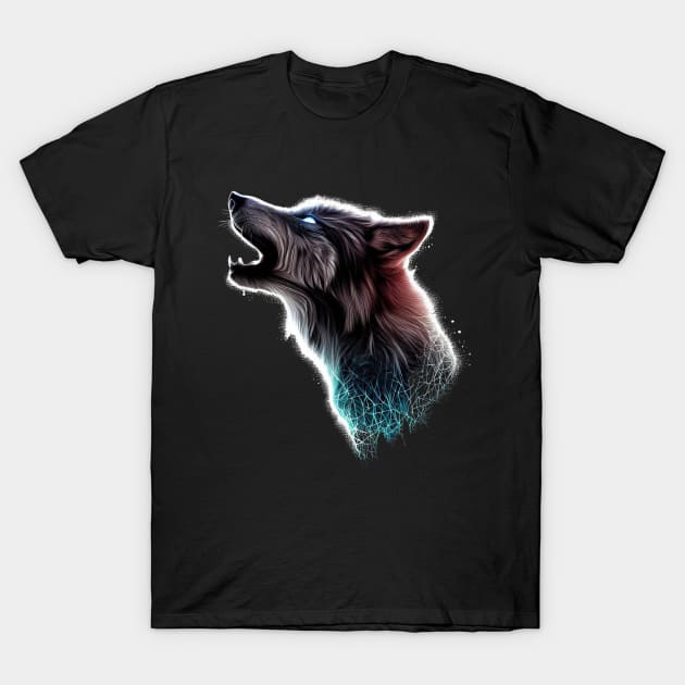 Majestic Wilderness: Intricate Wolf Head Silhouette T-Shirt by Stupid Coffee Designs
